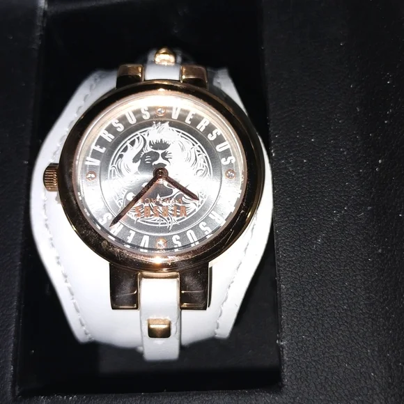 NWT VERSUS VERSACE Tortona Crystal Strap White Genuine Leather Watch Buyr.com | Watches | Versus Versace - Tortona Crystal Strap  main image 2